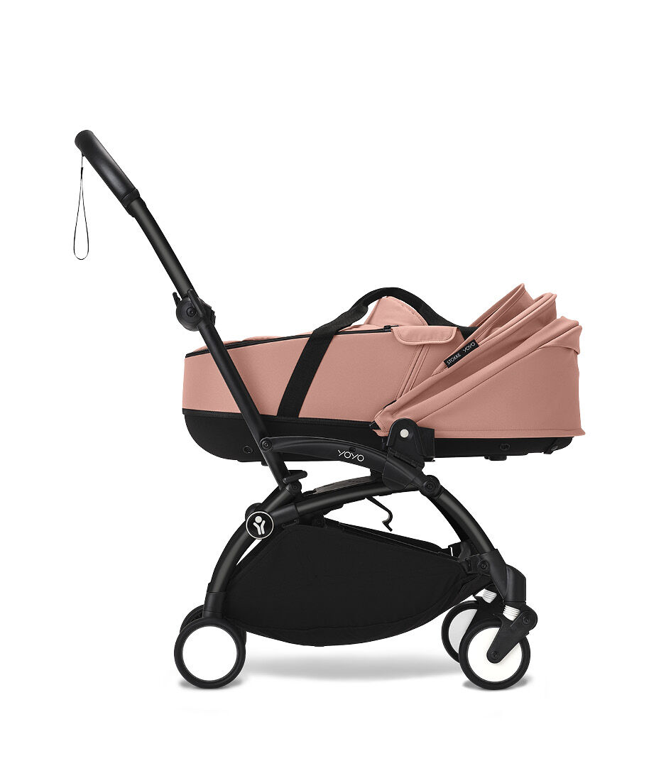 Stokke® YOYO3® Newborn Shell. Black Frame. Ginger. Canopy lowered. galery image 15